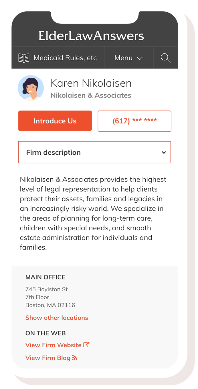 Your elder law attorney profile on elderlawanswers.com